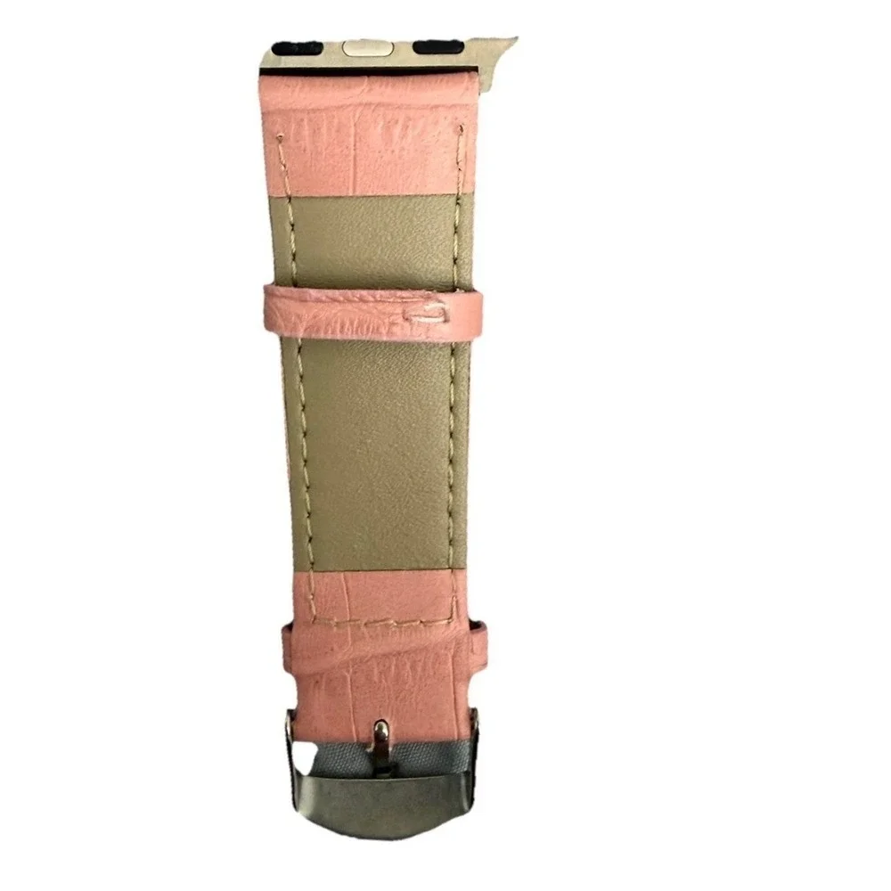 unbranded Unisex's Genuine Leather  Smartwatch Watch Band Pink Size 38-40 MM New